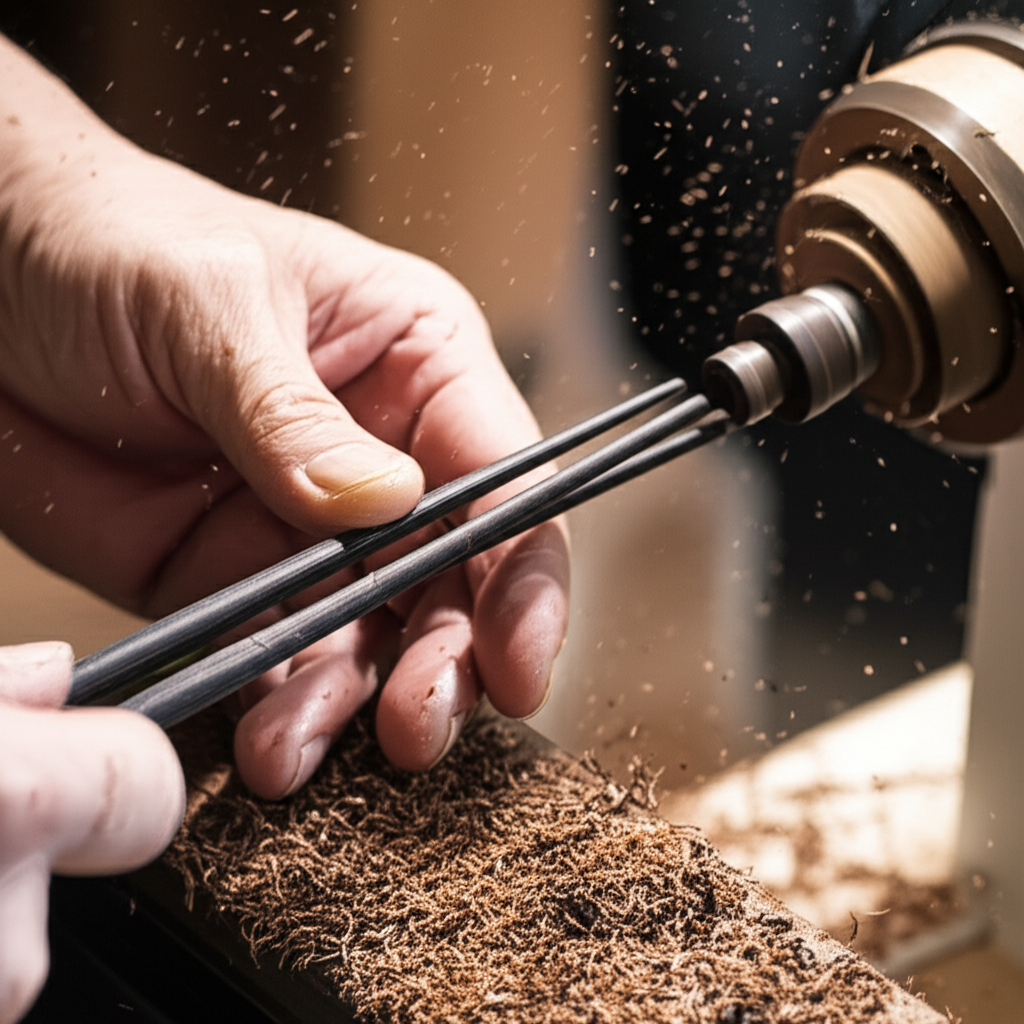 Nghệ nhân chế tác đũa mun sừng thủ công